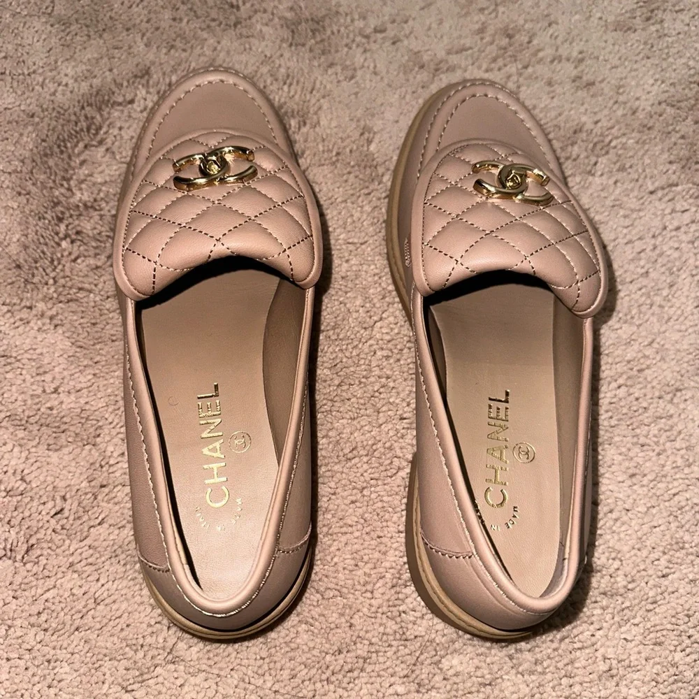 100% Authentic Chanel Turn lock loafers
